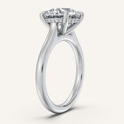 Image for Round Cathedral Hidden Halo Engagement Ring | Platinum
