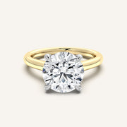 Image for Round Cathedral Hidden Halo Engagement Ring | 14k Two Tone
