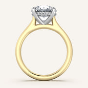 Image for Round Cathedral Hidden Halo Engagement Ring | 14k Two Tone