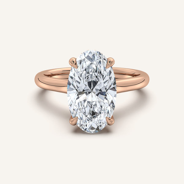 Moval Cathedral Hidden Halo Engagement Ring | 14k Rose Gold