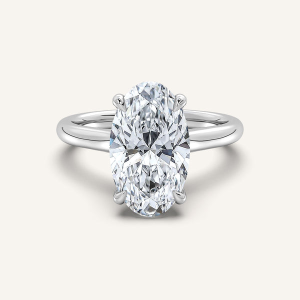 Moval Cathedral Hidden Halo Engagement Ring | 14k White Gold
