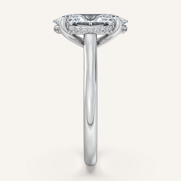 Moval Cathedral Hidden Halo Engagement Ring | 14k White Gold