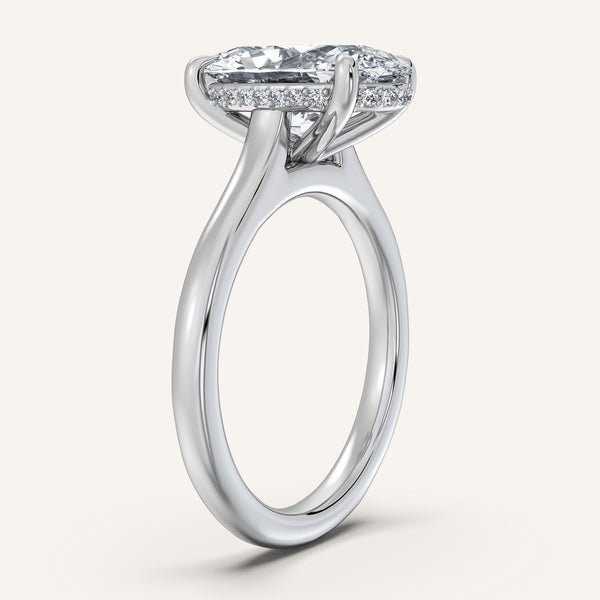 Moval Cathedral Hidden Halo Engagement Ring | 14k White Gold