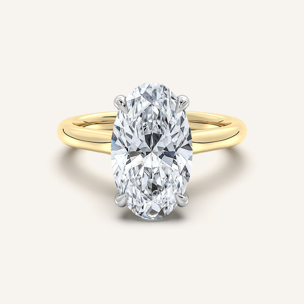 Moval Cathedral Hidden Halo Engagement Ring | 14k Two Tone