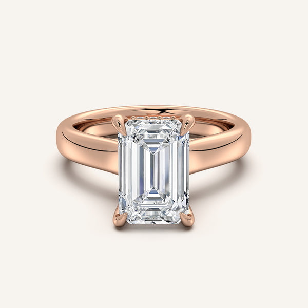 Chunky Hidden Halo Engagement Ring | 14k Rose Gold