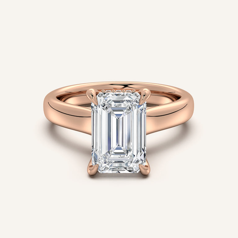 Image for Chunky Hidden Halo Engagement Ring | 18k Rose Gold