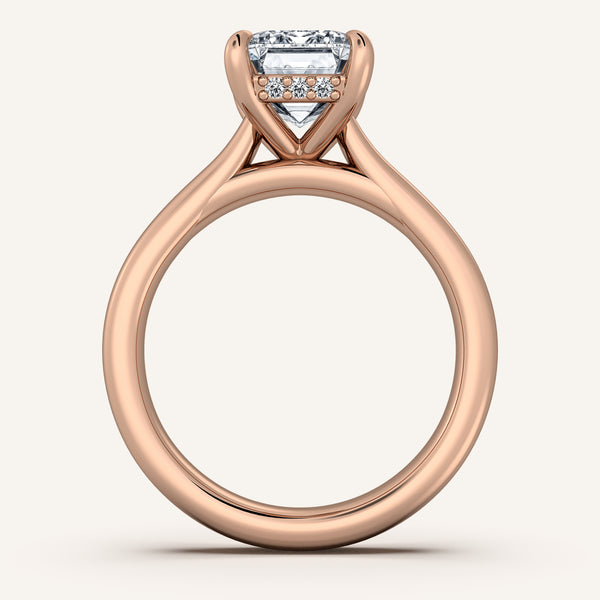 Chunky Hidden Halo Engagement Ring | 18k Rose Gold