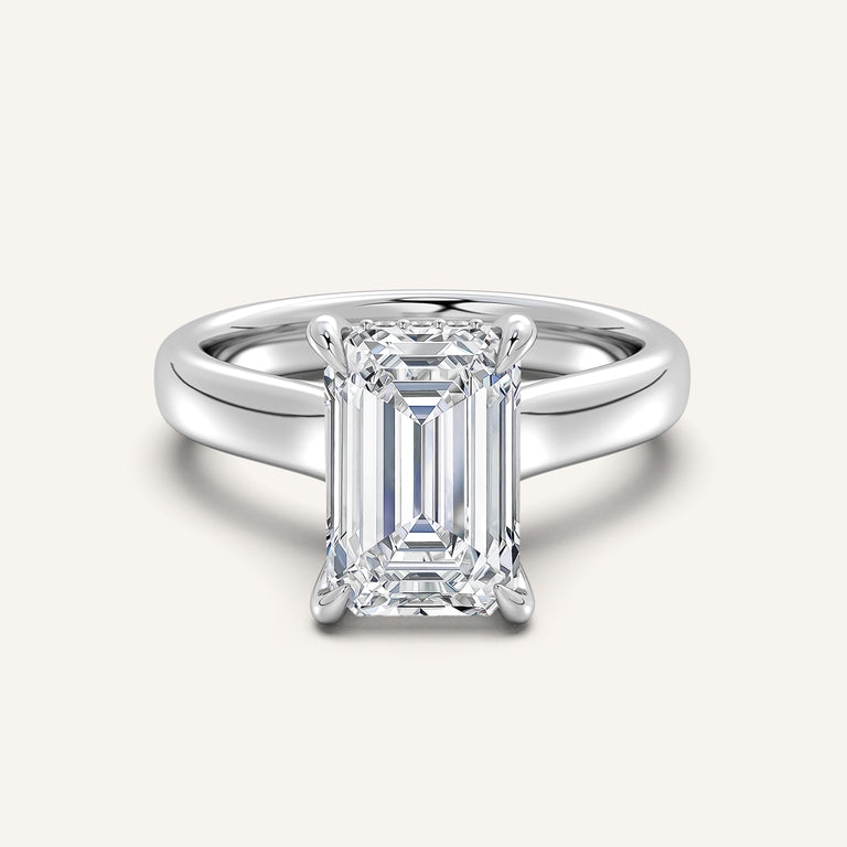 Image for Chunky Hidden Halo Engagement Ring | 14k White Gold