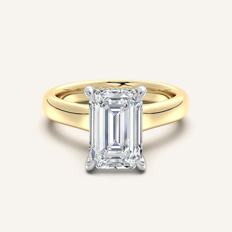 Image for Chunky Hidden Halo Engagement Ring | 18k Two Tone
