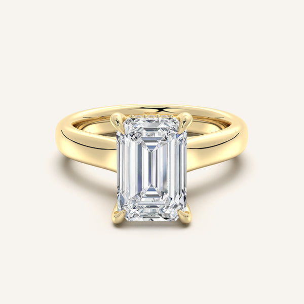 Chunky Hidden Halo Engagement Ring | 18k Yellow Gold