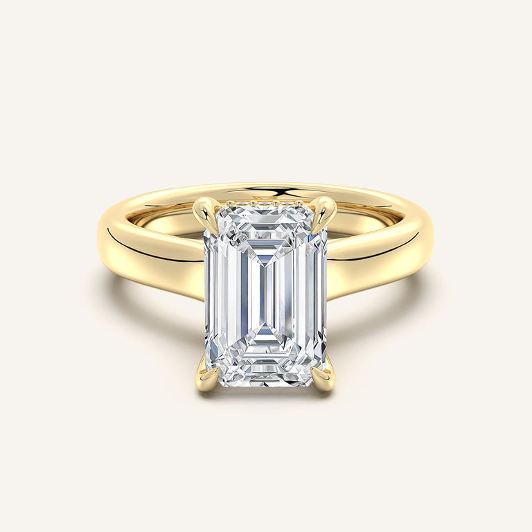 Image for Chunky Hidden Halo Engagement Ring | 18k Yellow Gold
