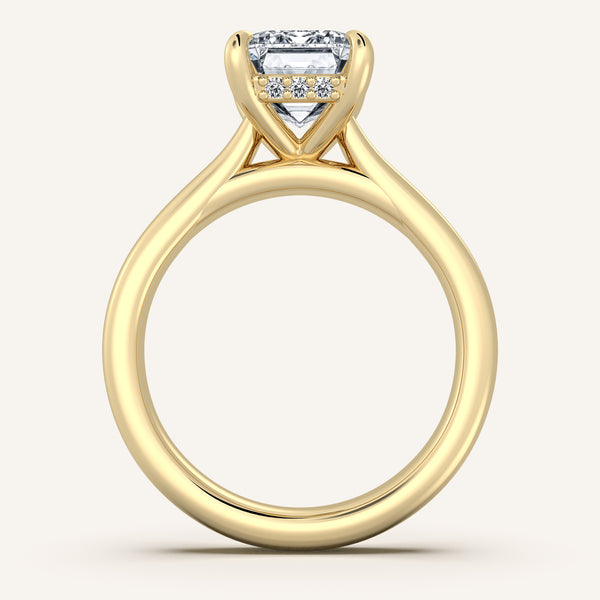 Chunky Hidden Halo Engagement Ring | 14k Yellow Gold