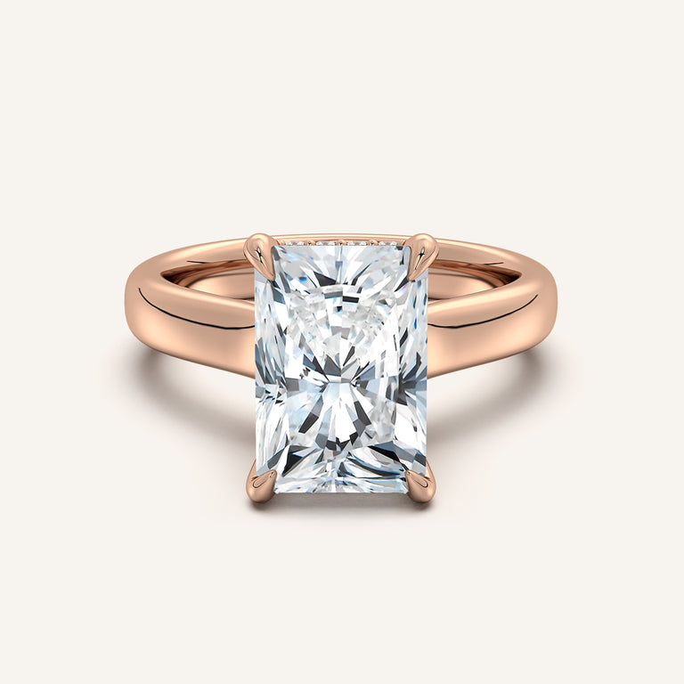 Image for Chunky Hidden Halo Engagement Ring | 14k Rose Gold