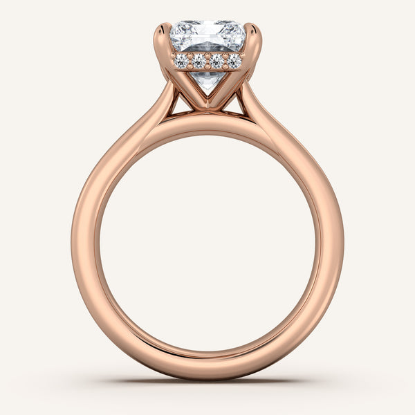 Chunky Hidden Halo Engagement Ring | 14k Rose Gold