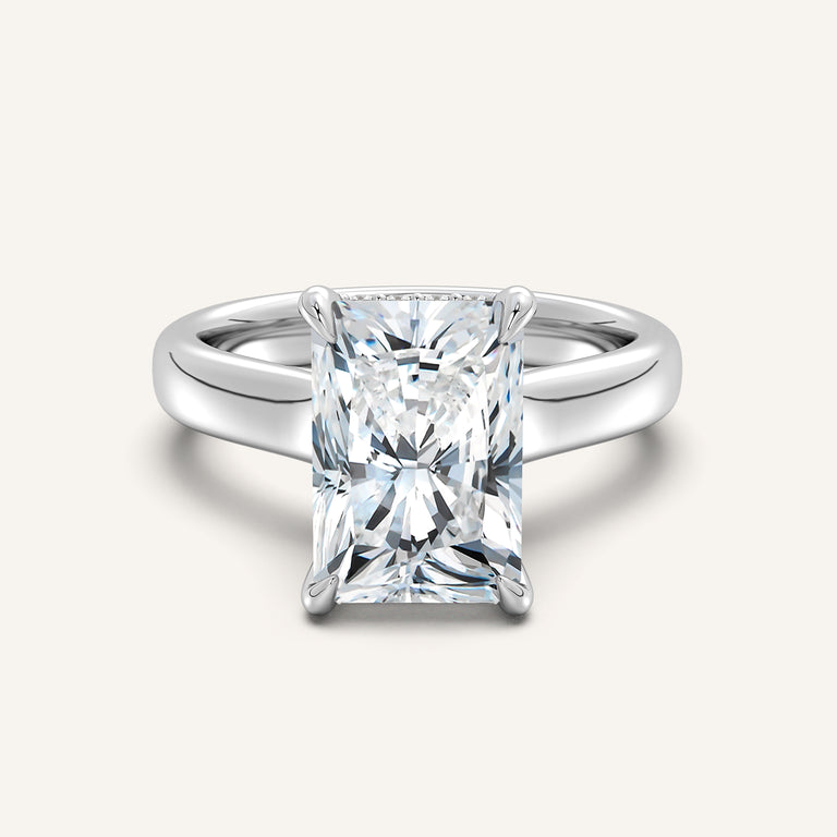 Image for Chunky Hidden Halo Engagement Ring | Platinum
