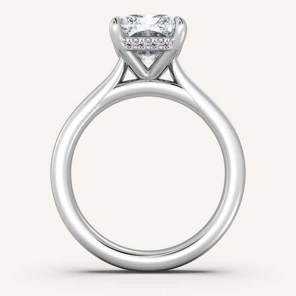 Chunky Hidden Halo Engagement Ring | Platinum