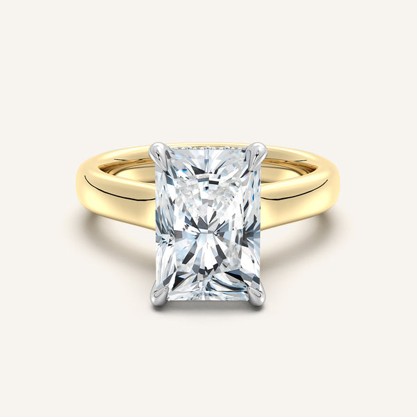 Chunky Hidden Halo Engagement Ring | 14k Two Tone