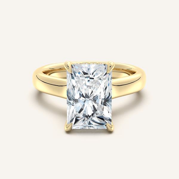 Aurore Side Stone Engagement Ring | 14k Yellow Gold