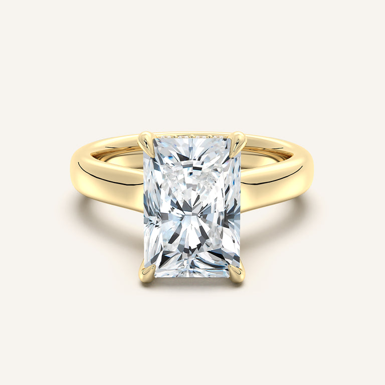 Image for Chunky Hidden Halo Engagement Ring | 14k Yellow Gold
