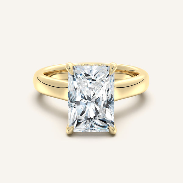 Chunky Hidden Halo Engagement Ring | 18k Yellow Gold