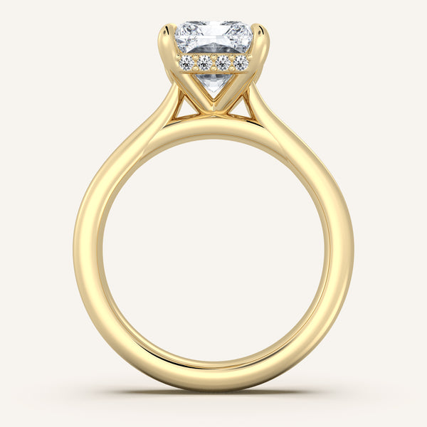 Aurore Side Stone Engagement Ring | 14k Yellow Gold