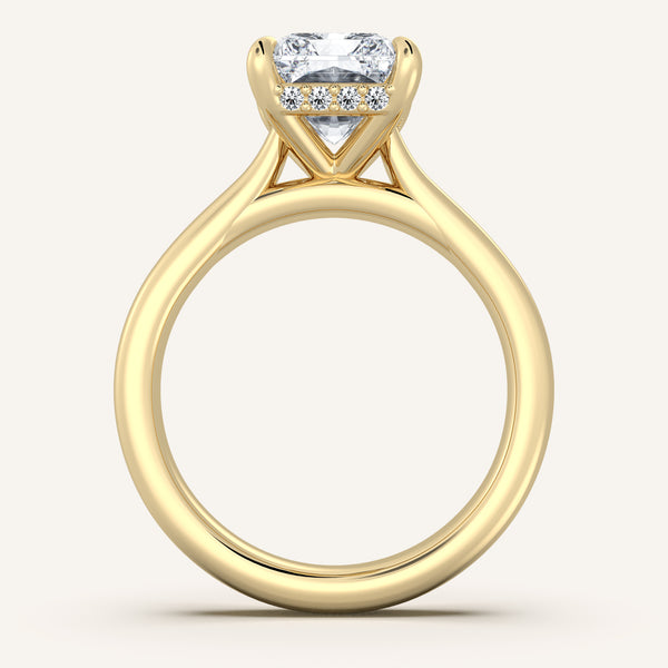 Chunky Hidden Halo Engagement Ring | 18k Yellow Gold