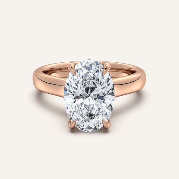 Chunky Hidden Halo Engagement Ring | 18k Rose Gold
