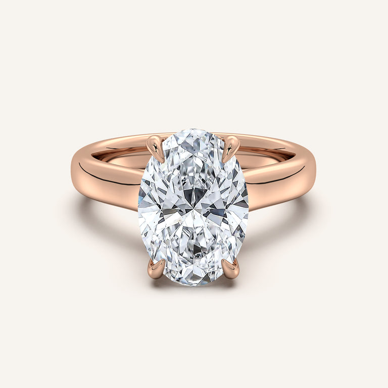 Image for Chunky Hidden Halo Engagement Ring | 18k Rose Gold