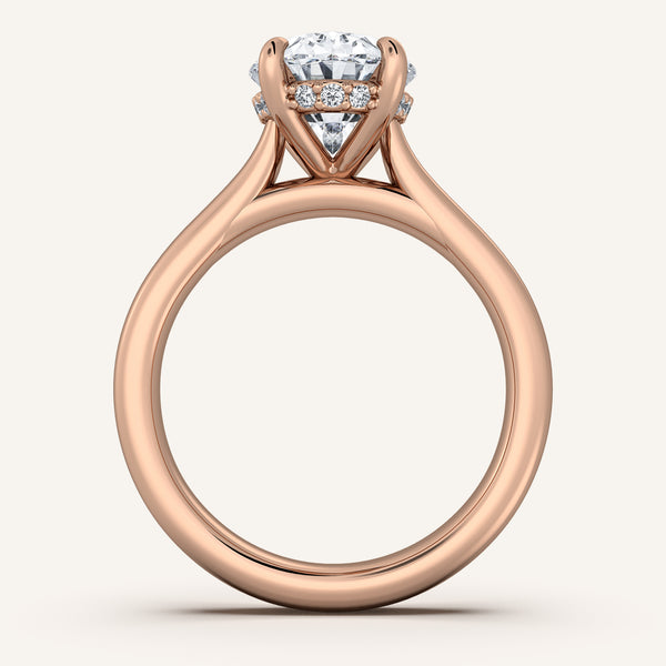 Chunky Hidden Halo Engagement Ring | 18k Rose Gold
