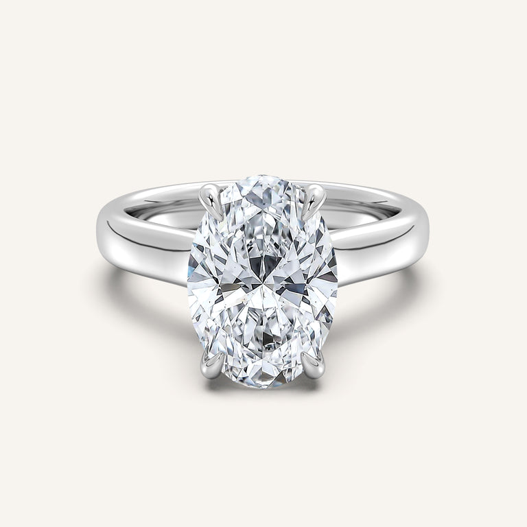 Image for Chunky Hidden Halo Engagement Ring | 14k White Gold