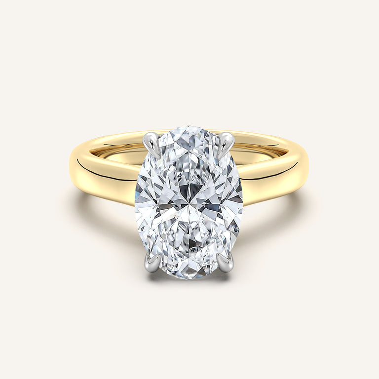 Image for Chunky Hidden Halo Engagement Ring | 18k Two Tone