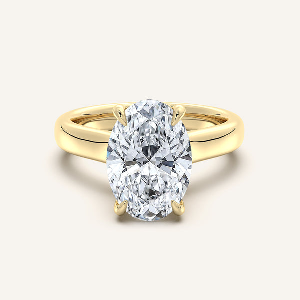Aurore Side Stone Engagement Ring | 14k Yellow Gold