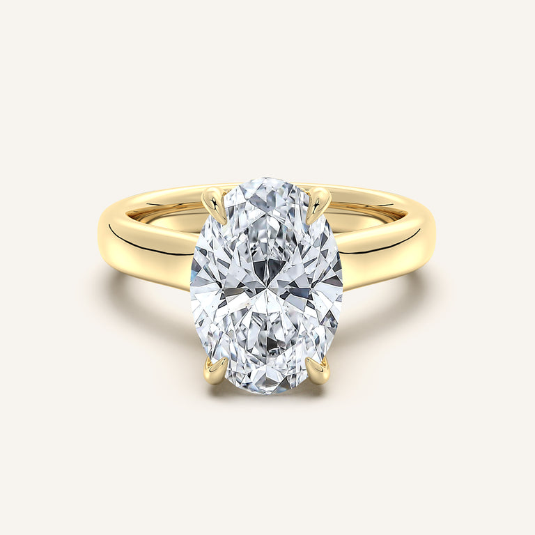 Image for Chunky Hidden Halo Engagement Ring | 14k Yellow Gold