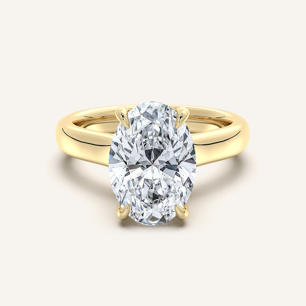 Chunky Hidden Halo Engagement Ring | 18k Yellow Gold