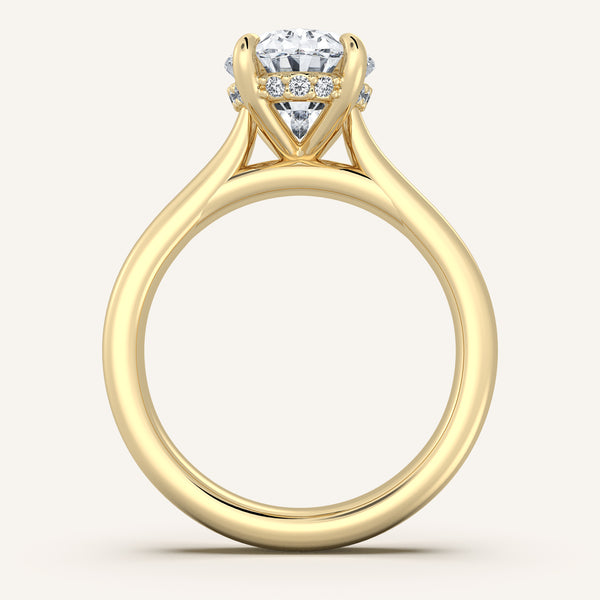 Aurore Side Stone Engagement Ring | 14k Yellow Gold