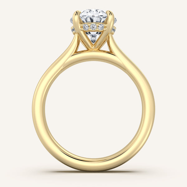 Chunky Hidden Halo Engagement Ring | 18k Yellow Gold