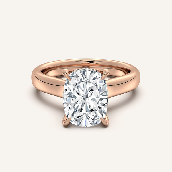 Chunky Hidden Halo Engagement Ring | 14k Rose Gold