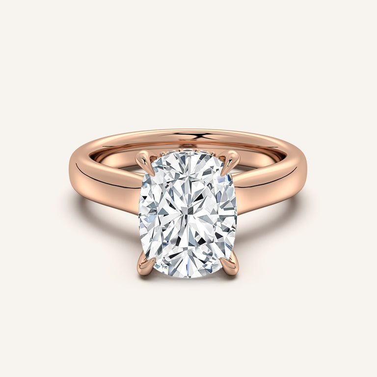 Image for Chunky Hidden Halo Engagement Ring | 14k Rose Gold