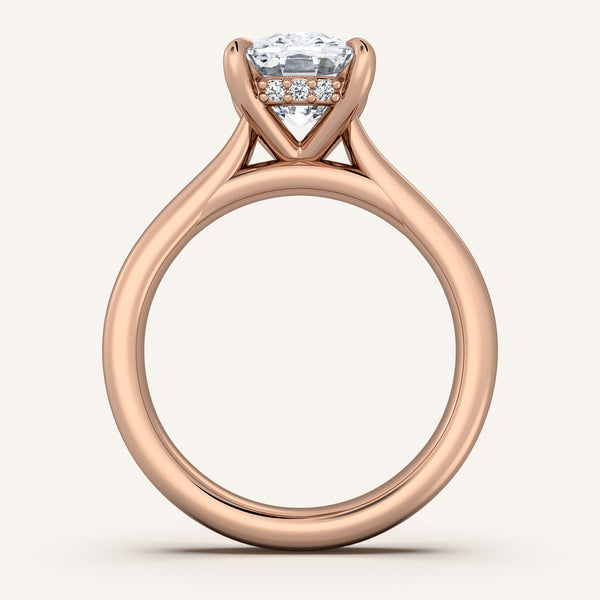 Chunky Hidden Halo Engagement Ring | 18k Rose Gold