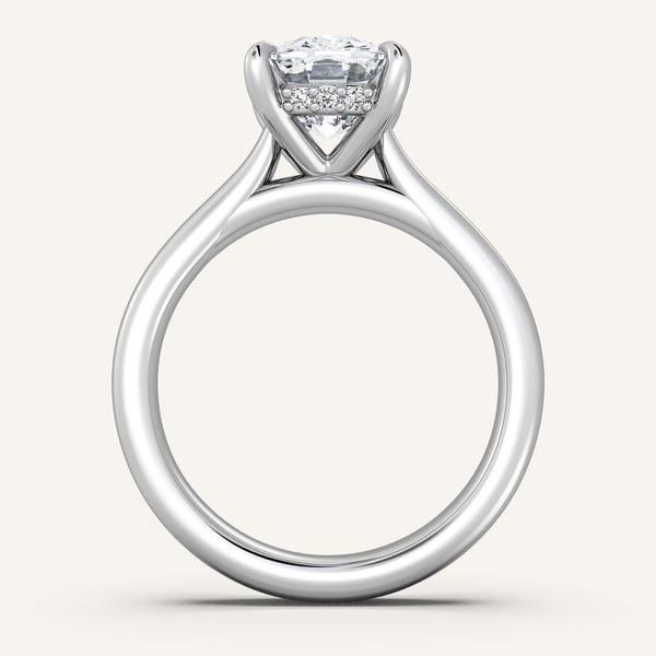 Chunky Hidden Halo Engagement Ring | Platinum