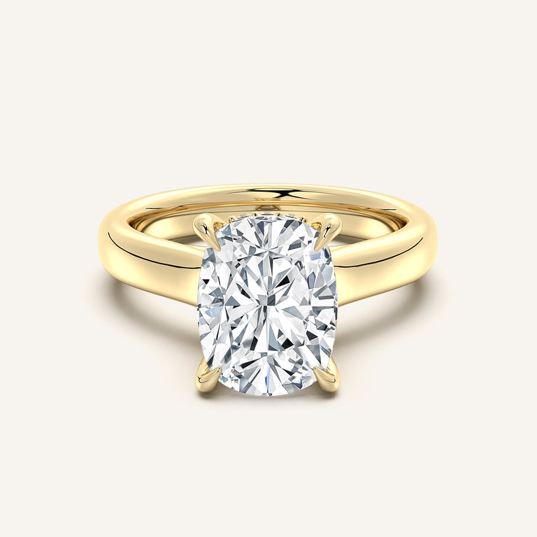 Image for Chunky Hidden Halo Engagement Ring | 14k Yellow Gold