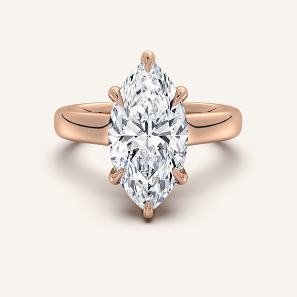 Chunky Hidden Halo Engagement Ring | 18k Rose Gold