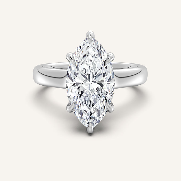 Image for Chunky Hidden Halo Engagement Ring | 14k White Gold