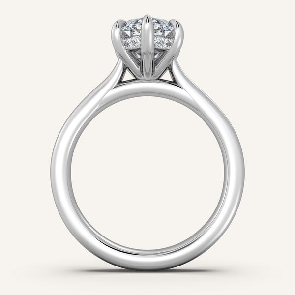 Chunky Hidden Halo Engagement Ring | Platinum