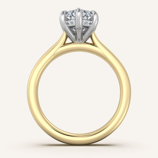 Chunky Hidden Halo Engagement Ring | 14k Two Tone