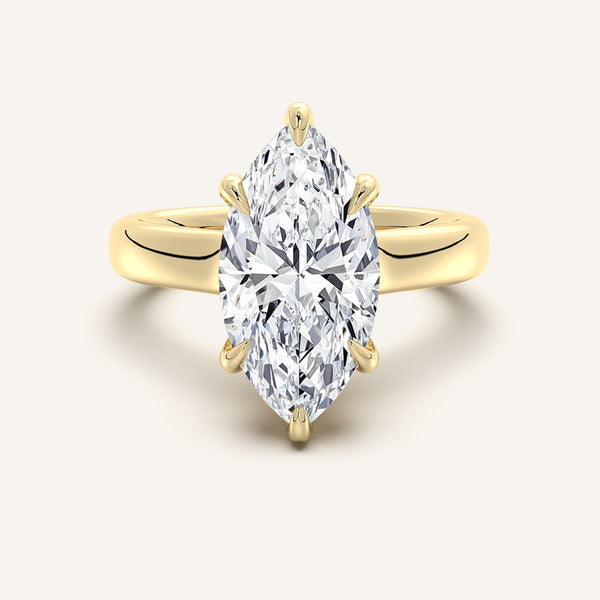 Chunky Hidden Halo Engagement Ring | 14k Yellow Gold