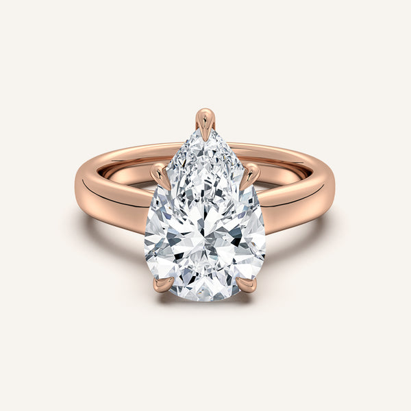 Chunky Hidden Halo Engagement Ring | 14k Rose Gold