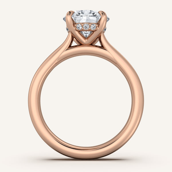 Chunky Hidden Halo Engagement Ring | 18k Rose Gold