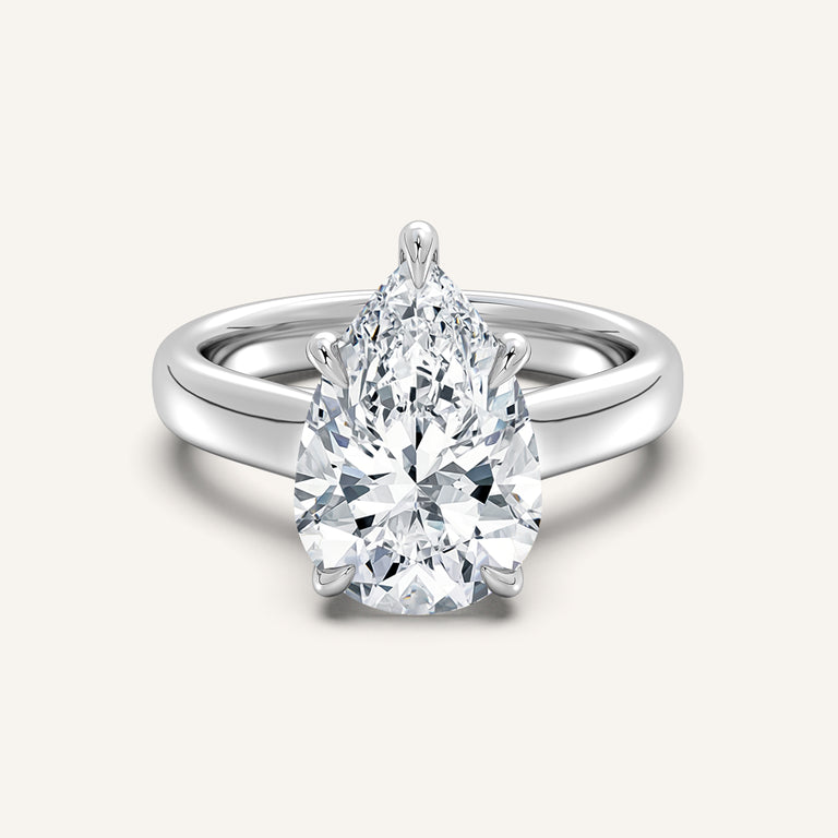 Image for Chunky Hidden Halo Engagement Ring | 14k White Gold