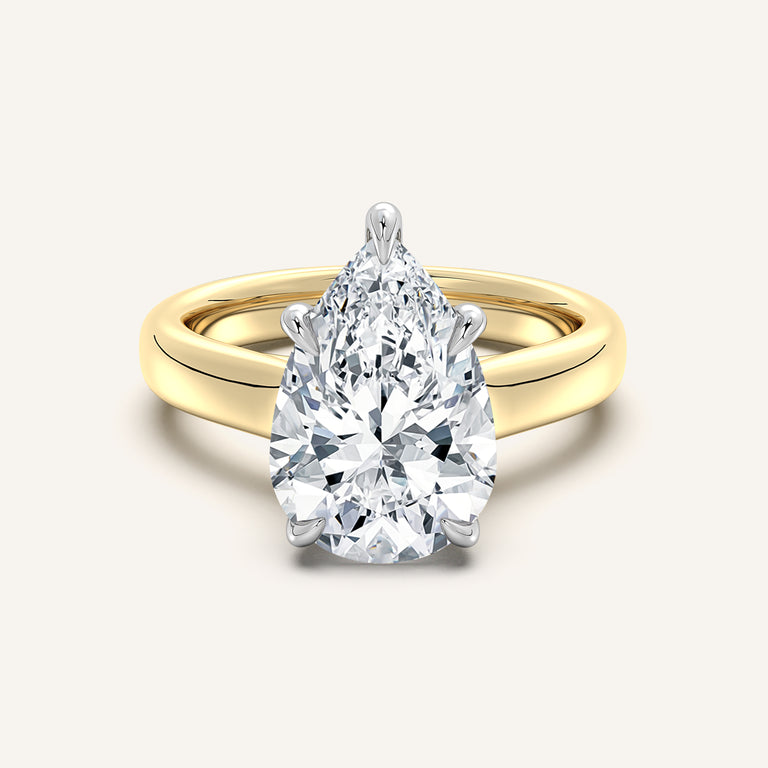 Image for Chunky Hidden Halo Engagement Ring | 14k Two Tone
